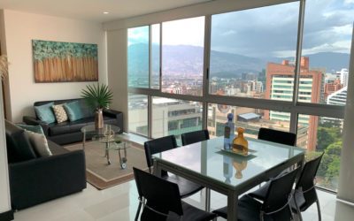 Low Monthly Fee Apartment in El Poblado Desirable Golden Mile Location