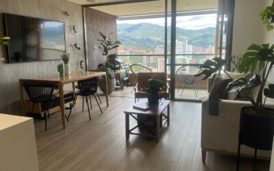 Modern, Near Penthouse Two Bedroom Apartment in El Poblado with Spectacular Views and Low HOA Fees